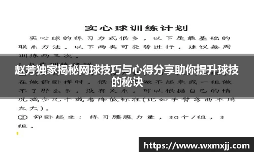 赵芳独家揭秘网球技巧与心得分享助你提升球技的秘诀